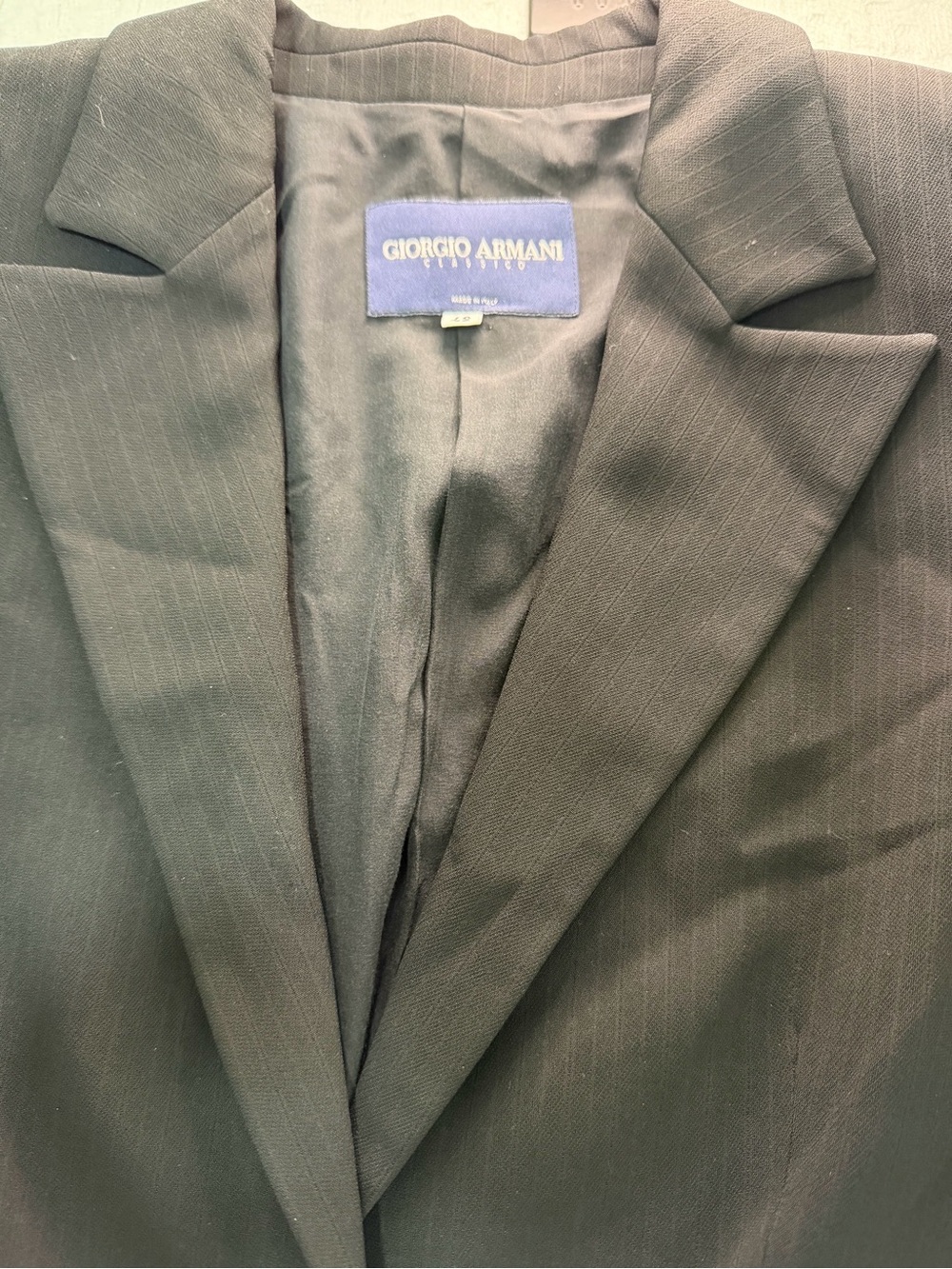 Giorgio Armani Men’s Charcoal Pinstripe Blazer